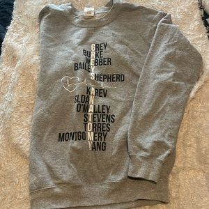 Light Grey size small OG greys anatomy cast crew neck